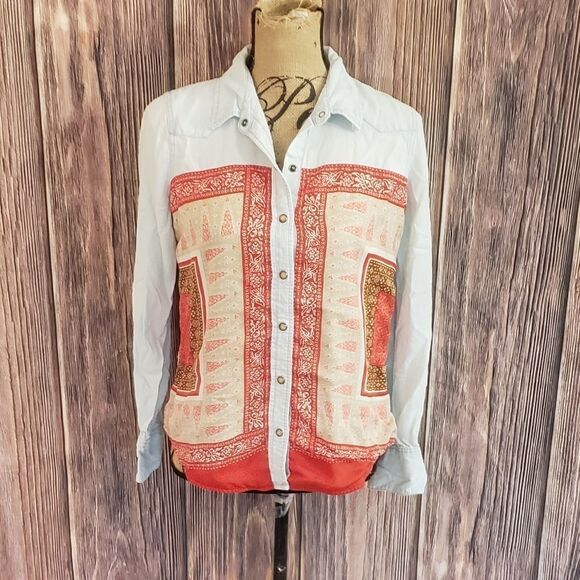 Lucky Brand Snap Button Top - Picture 1 of 12